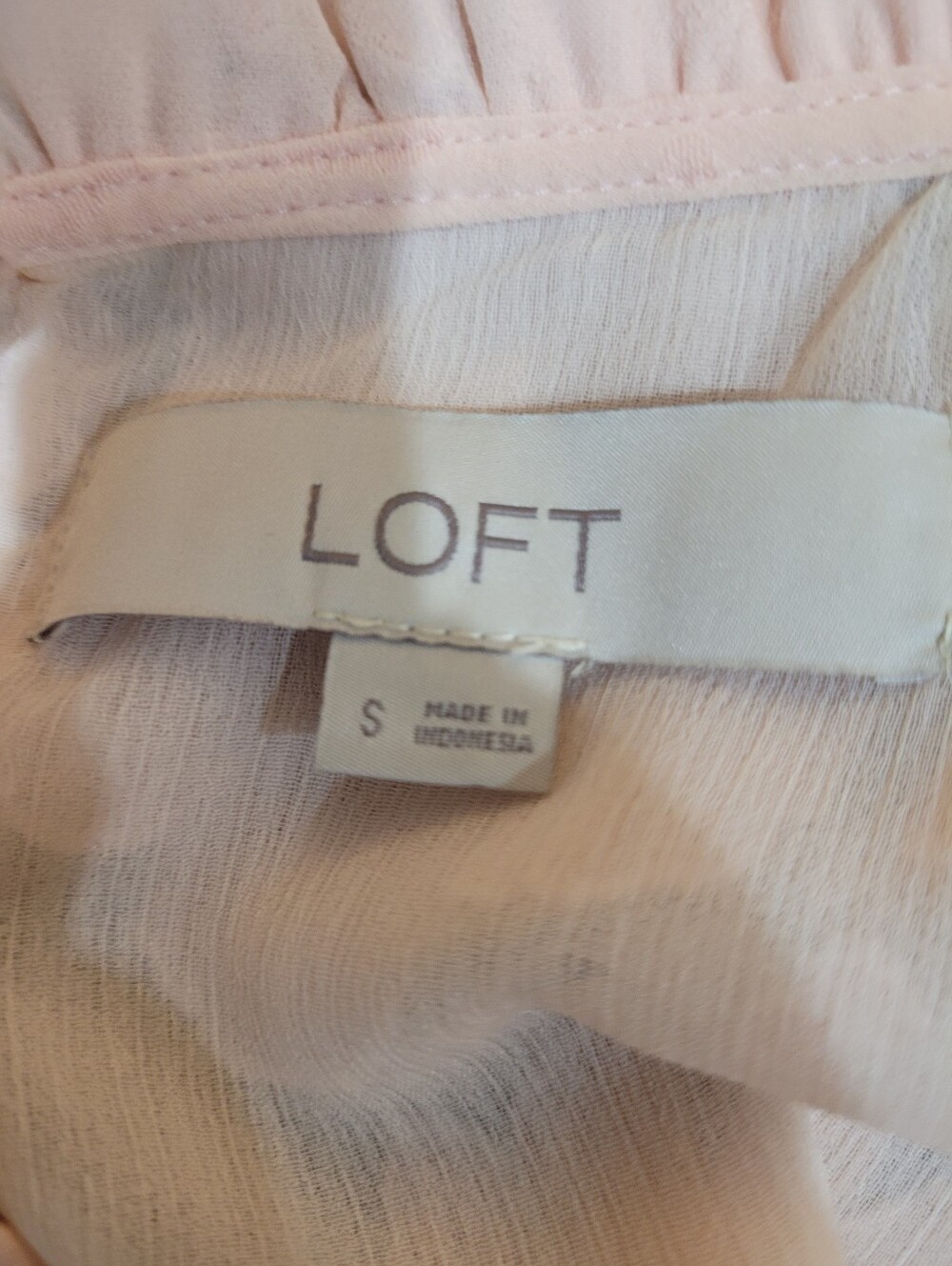 Loft Women's Peach Floral babydoll tunic Short-Sleeve Blouse.  Size s - Picture 5 of 5